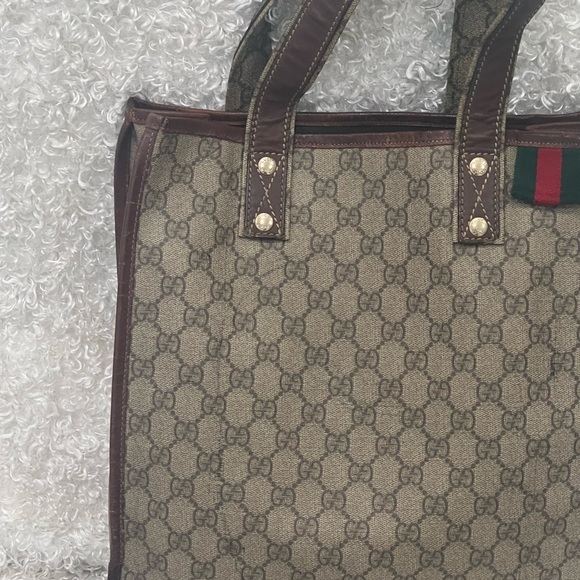 Gucci GG Plus Monogram Signature Web Loop Vertical Tote Light Brown - Picture 2 of 16